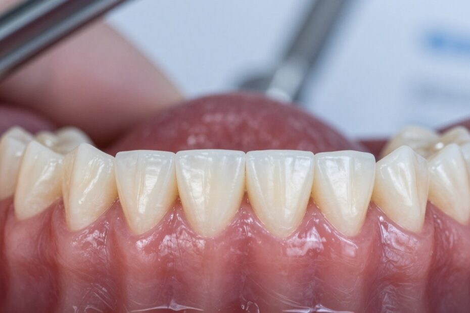 Białe dziąsła przy zębach