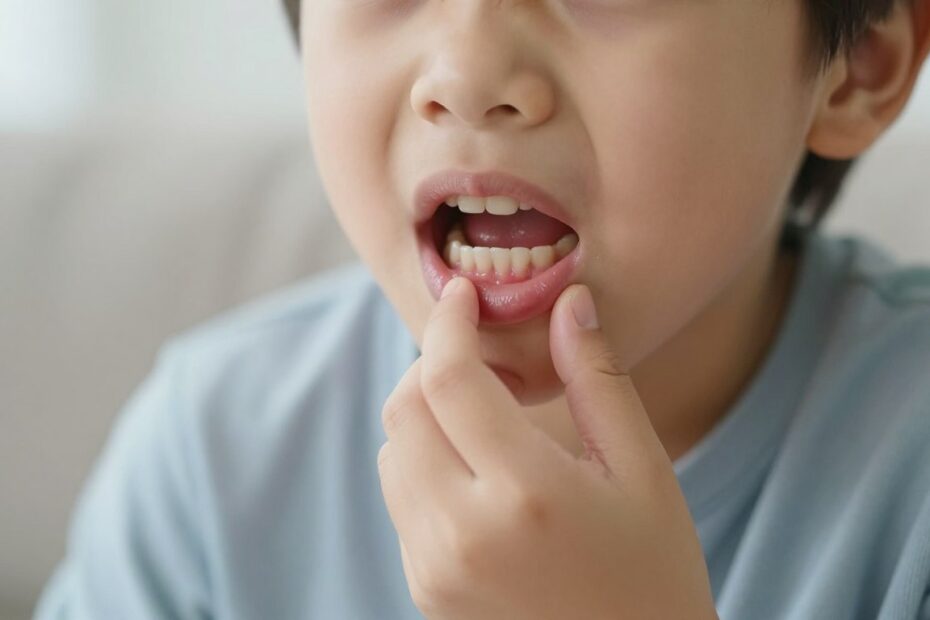 Miękka narośl na dziąśle u dziecka