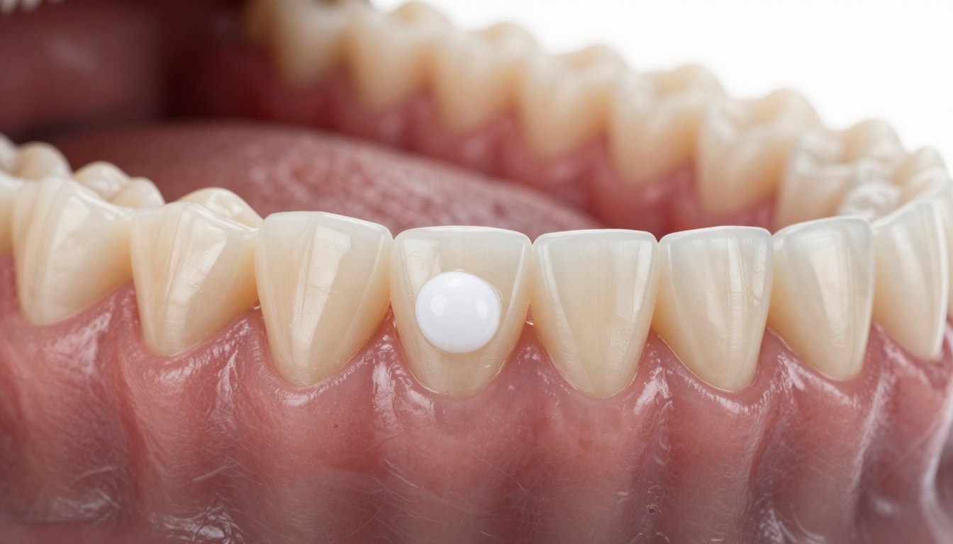 Biała krosta na dziąśle